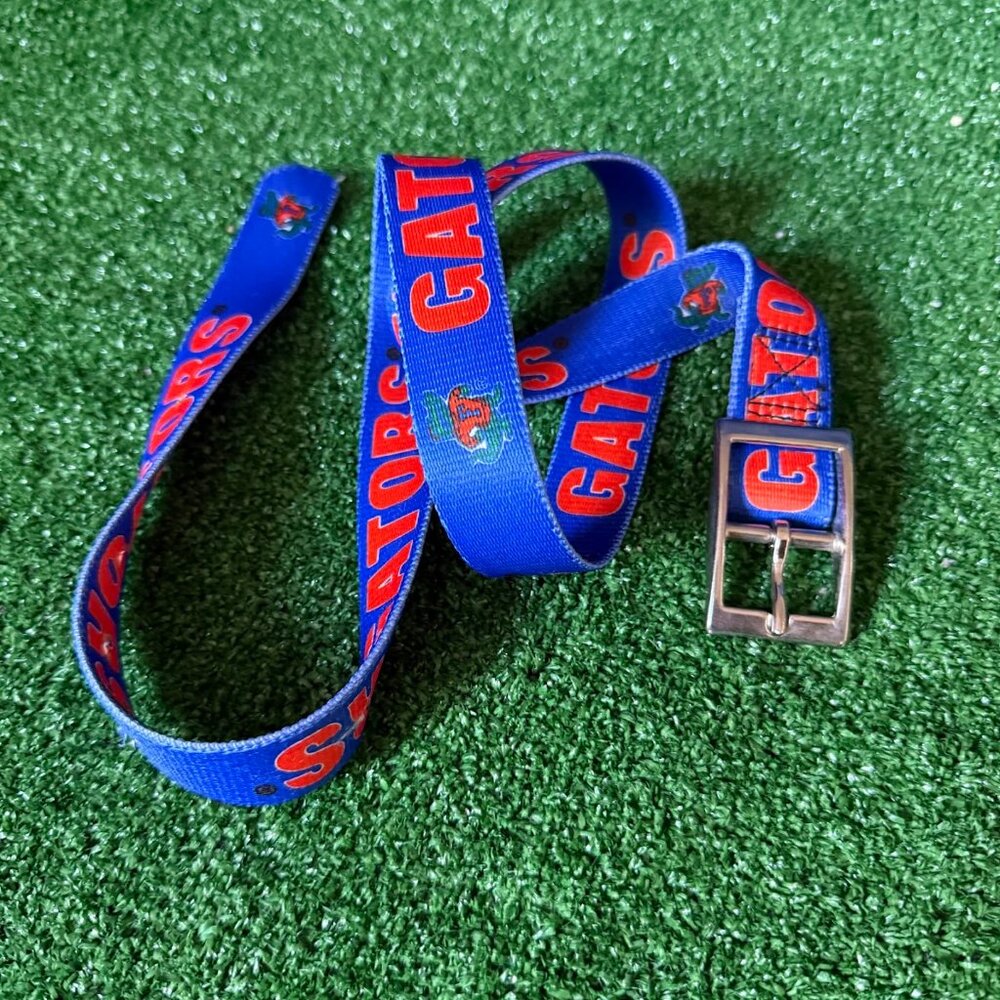 University of Florida Football Gators Orange Blue Woven Unisex Golf Belt Size M